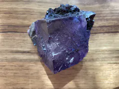 A purple fluorite crystal