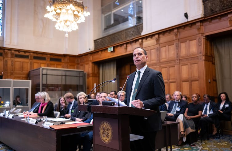 man in courtroom