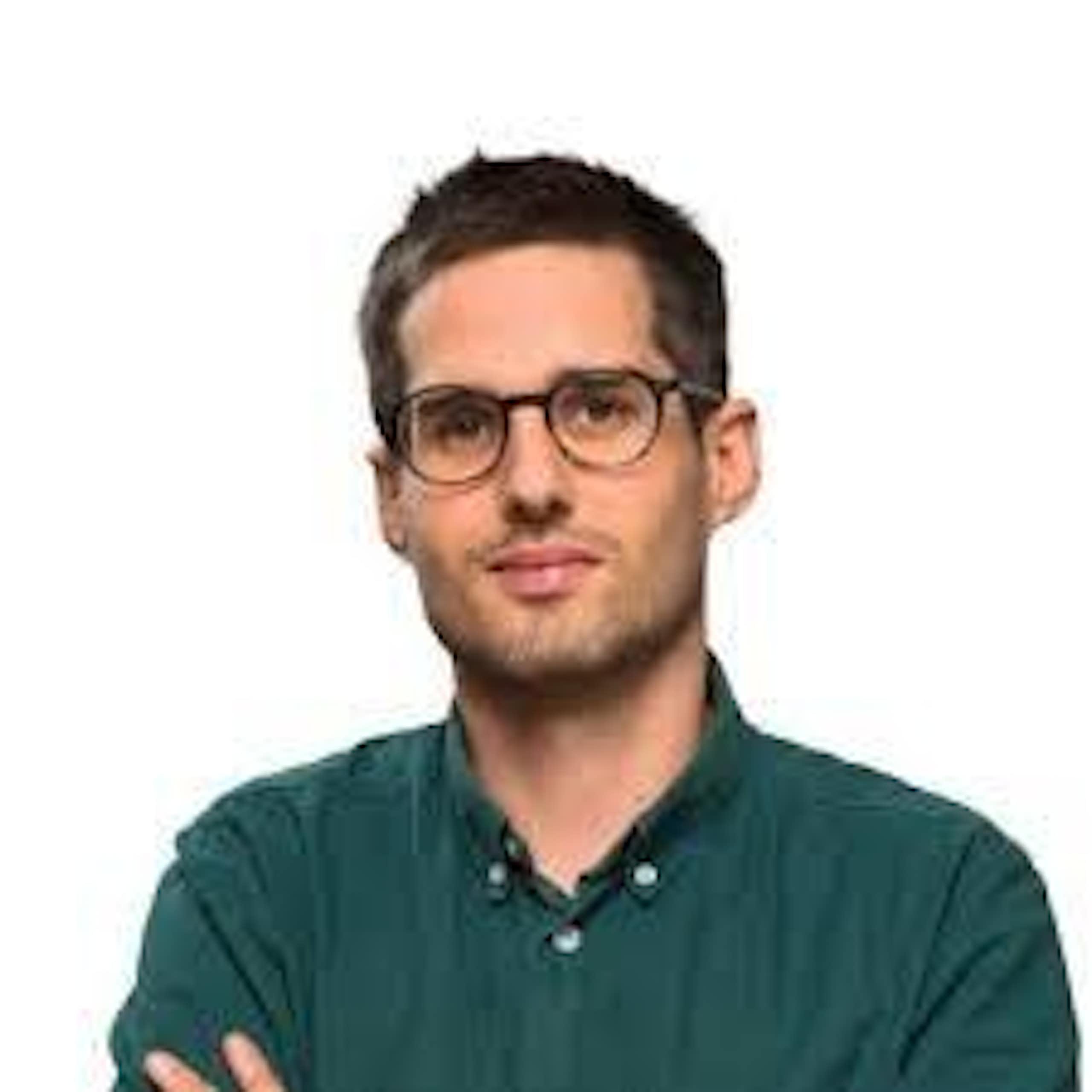 Portrait d'Antoine de Seigneurens (jeune homme brun, aux cheveux courts, avec des lunettes)