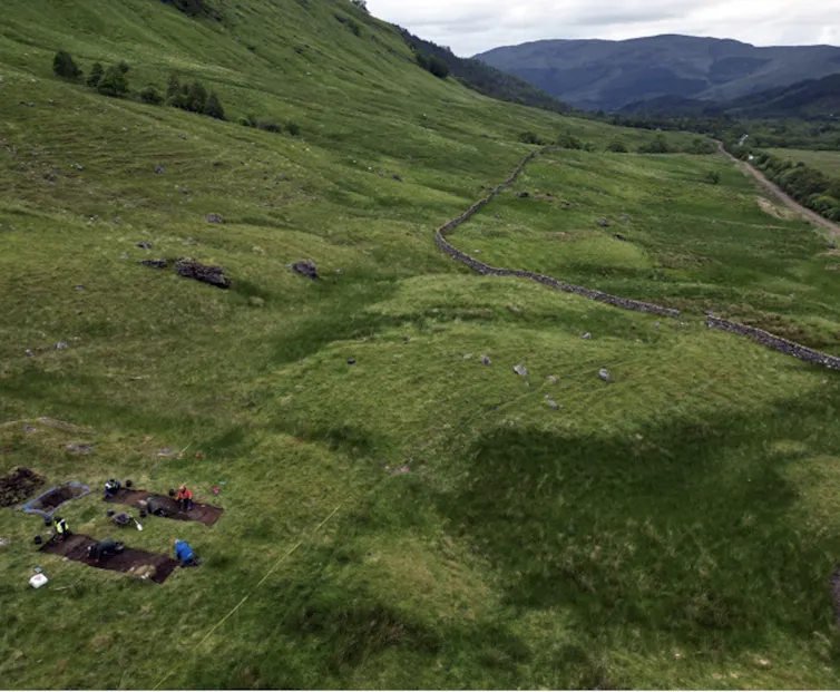 Aerial view of excavations at Glen Coe.