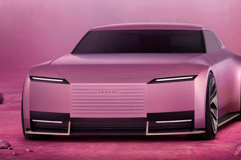 Pink Jaguar car.