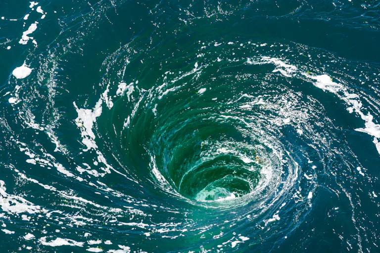 Large whirlpool/maelstom in the ocean