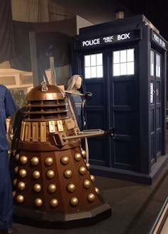 dalek and doctor who tardis on display
