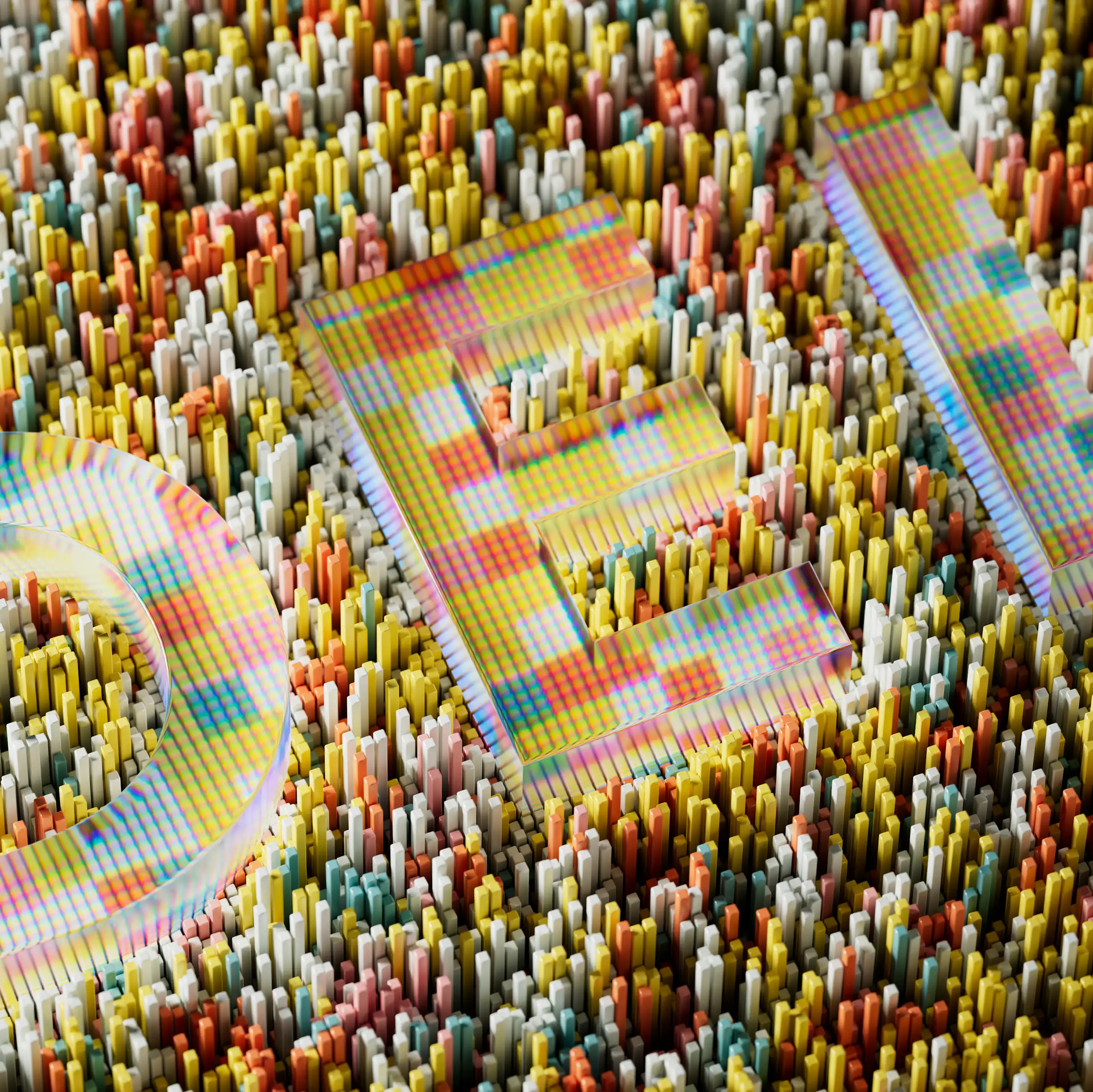 Lego-type building blocks spell out "DEI."