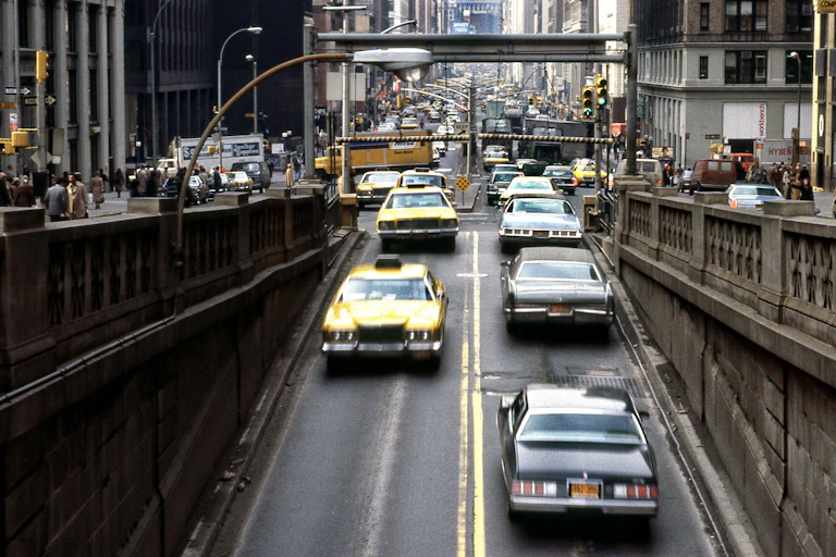 Traffic in New York in the 1970s
