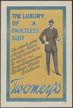 An ad encourages men to consider the luxury of a faultless suit.