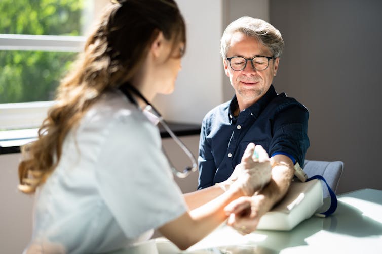 A man getting a blood test.