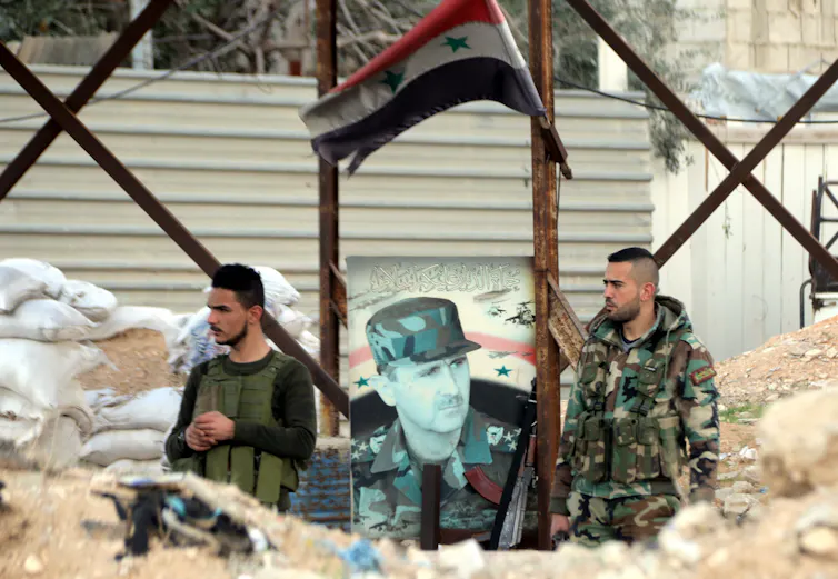 A Syrian army checkpoint.