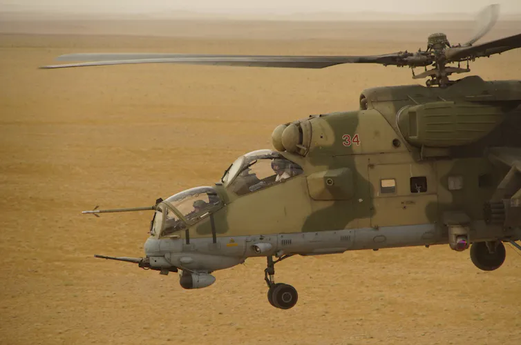 Russian military helicopter in Syria