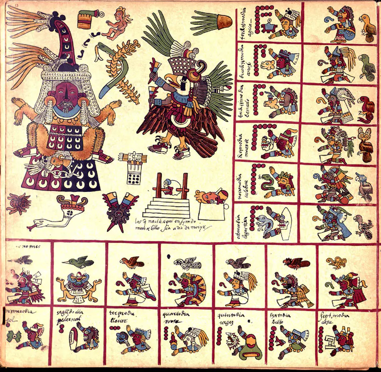 Aztec pictographs.