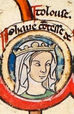 Medieval drawing of Joanna of Sicily