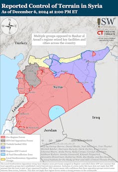 ISW map of rebel offensive in Syria, November 6.
