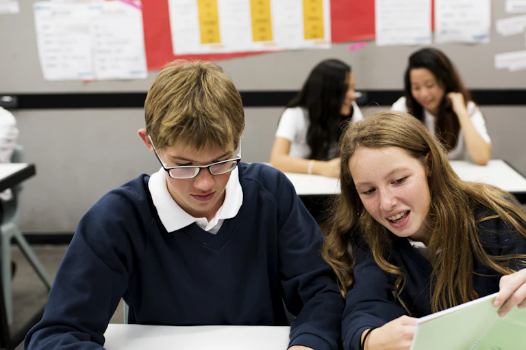 Students sat in pairs in class