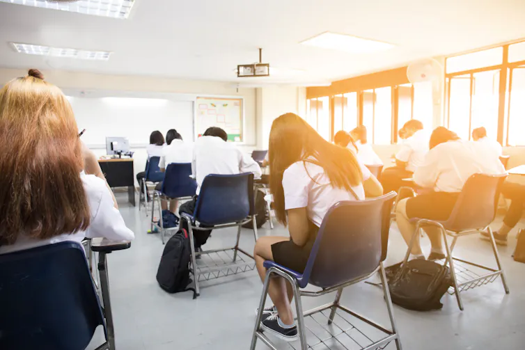 Pupils taking test