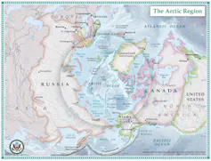 A map of the Arctic.