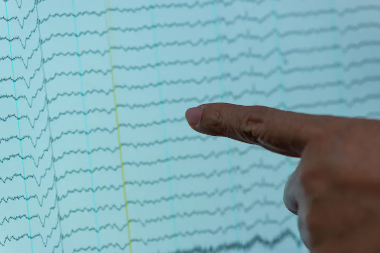 Finger pointing at EEG reading