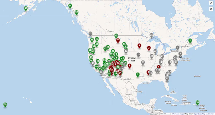 Carte des monuments nationaux