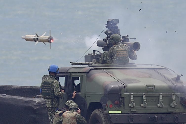 Taiwanese military demonstrating their ballistic capabilities in 2023.