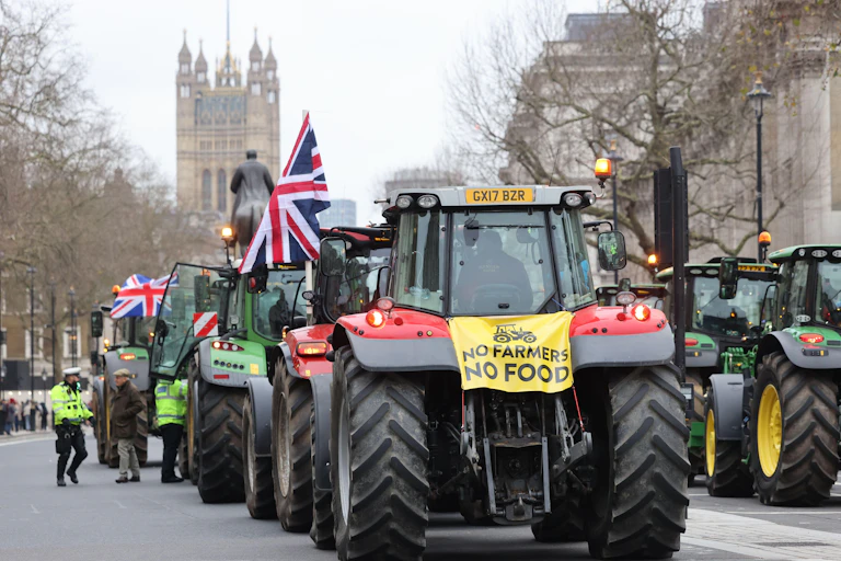Tractors on whitehall, London