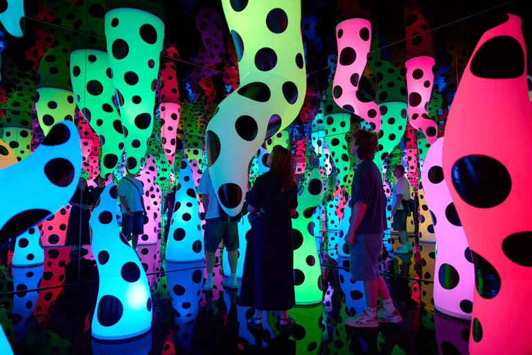 Giant neon polka-dotted tentacles.