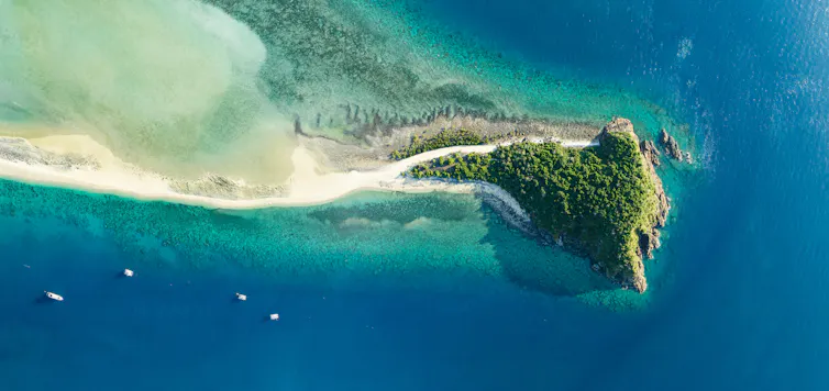 Langford Island near Hayman Island sits off the coast of Australia.