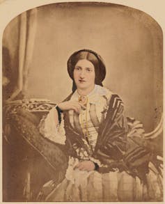 Sepia photo of a Victorian woman.