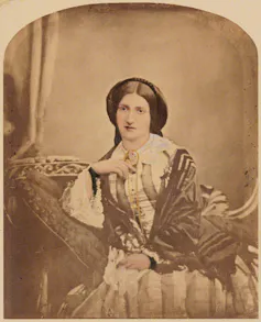 Sepia photo of a Victorian woman.