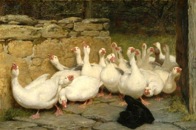 Painting of geese
