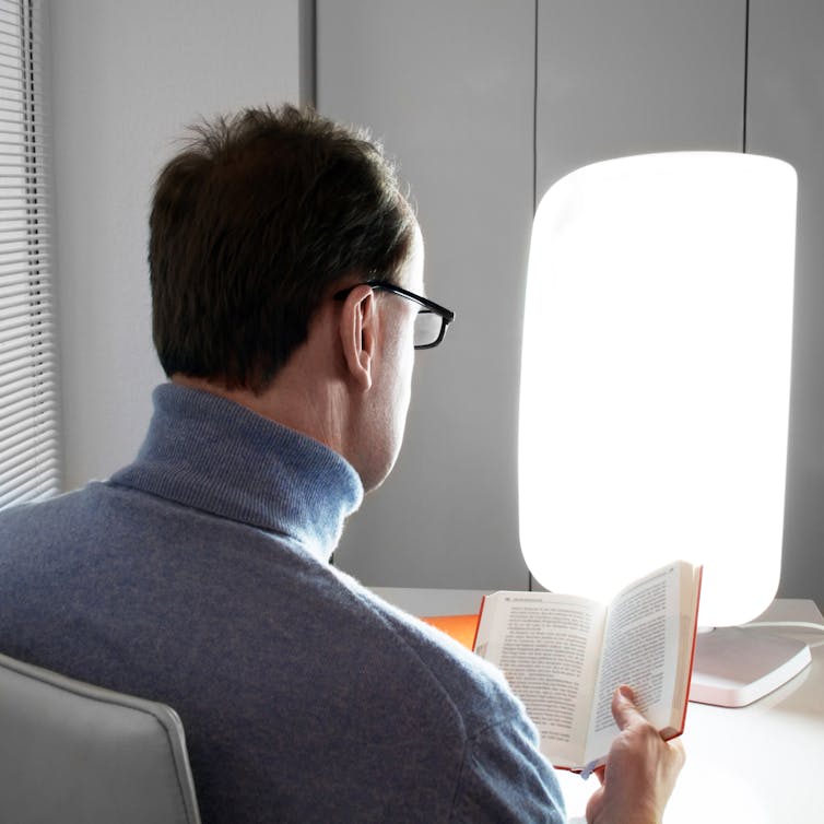 Light therapy lamp.