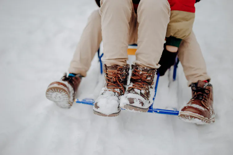 Feet on a sled