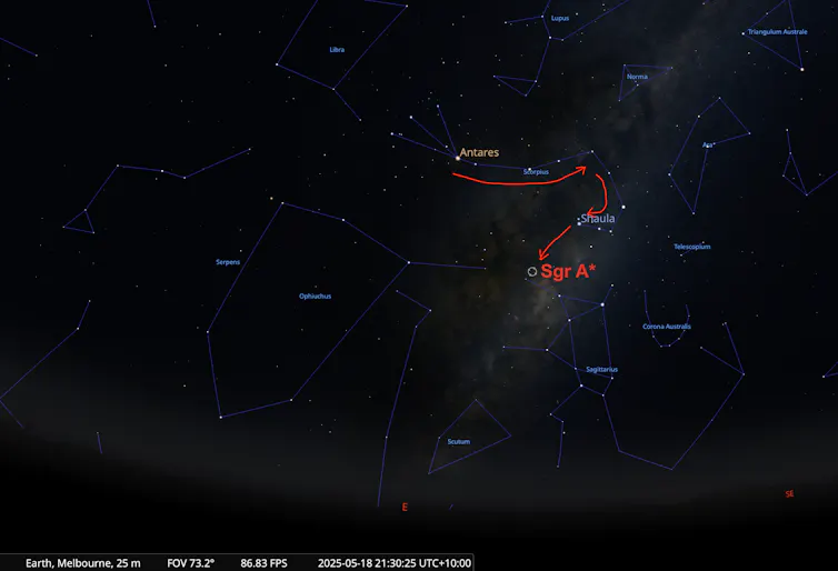 Map of the night sky.