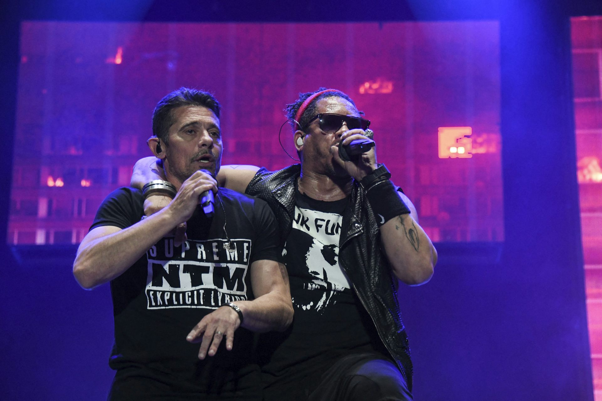 Joey Starr et Kool Shen du groupe NTM aux Eurockéennes de Belfort en 2019.