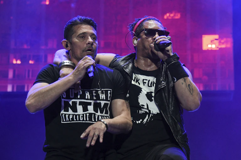 Joey Starr et Kool Shen du groupe NTM aux Eurockéennes de Belfort en 2019.