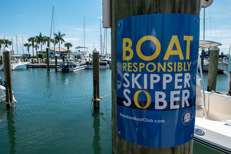 'Boat Responsibly: Captain Smart' Poster at Marina