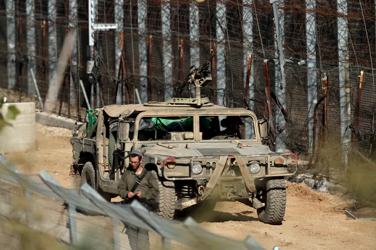 An Israeli patrol vehicle