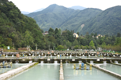 A raceway for trout farming in Chengdu, China.