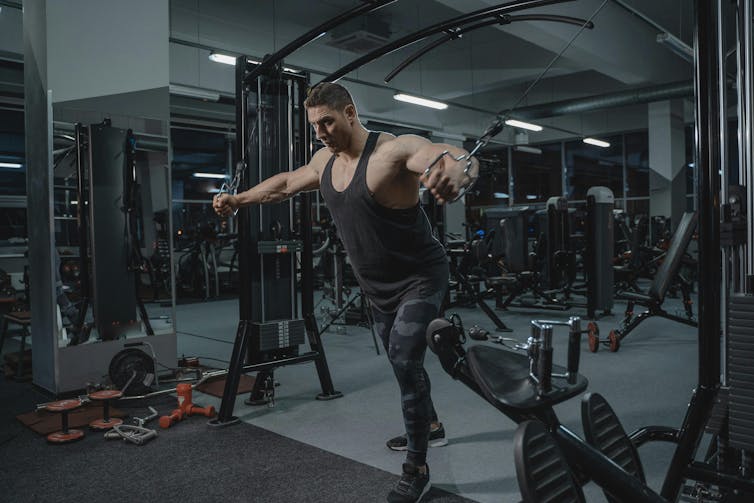 Man works out