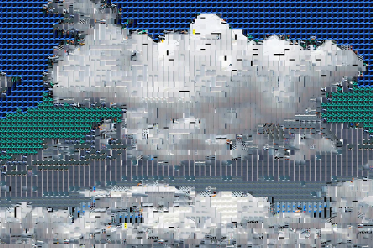 A pixelated cloud.