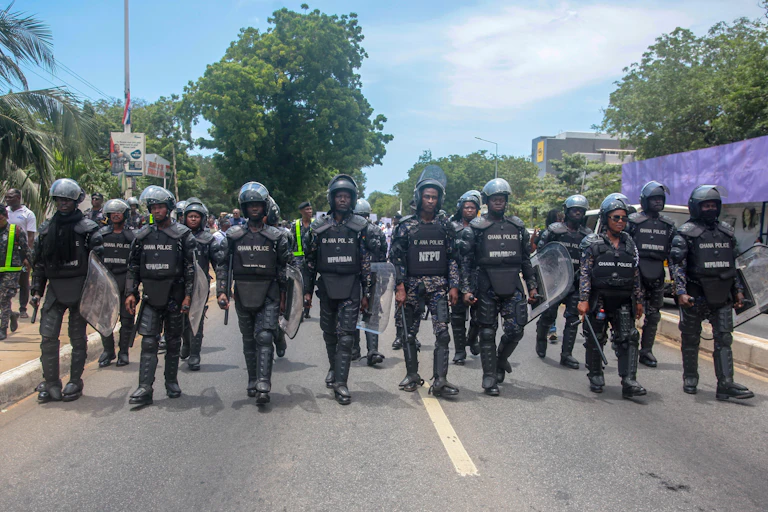 Police in riot gear