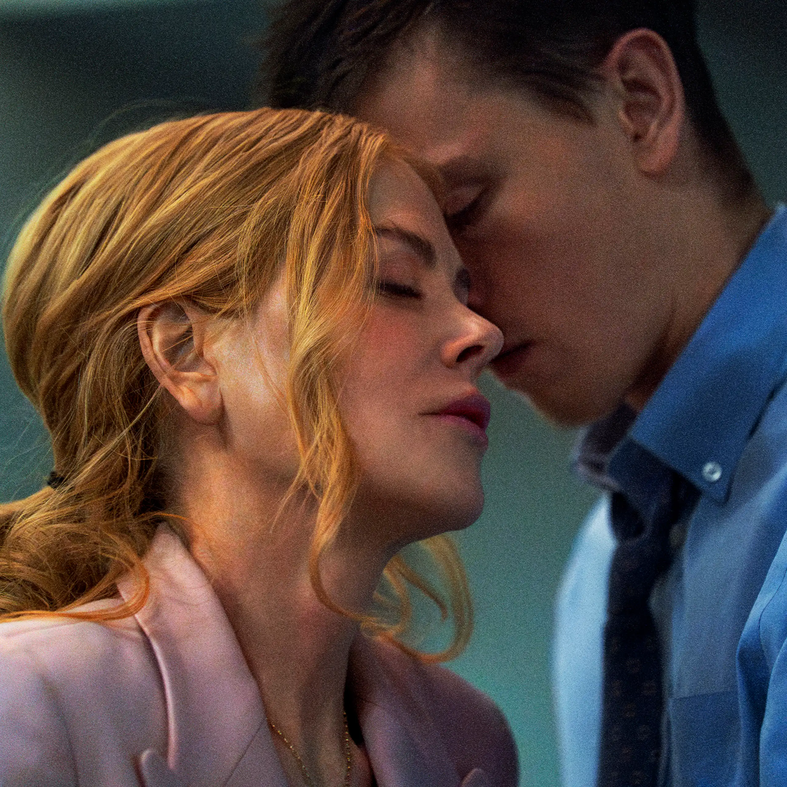 Nicole Kidman and Harris Dickinson pressing foreheads together