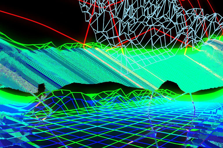 An abstract digital landscape