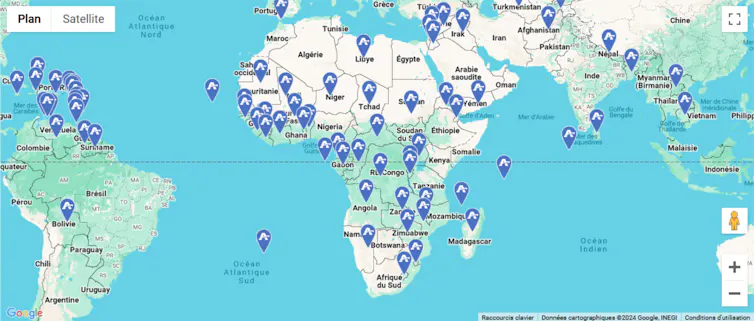 Carte indiquant les pays utilisateurs du système SYDONIA