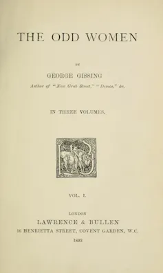 Title page of The Odd Women by George Gissing from the first edition.