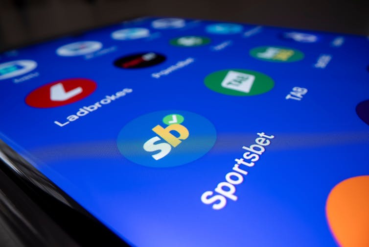 A smartphone screen with a Sportsbet app