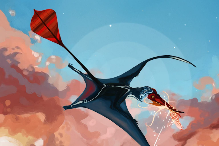 An artist's impression of the pterosaur in flight