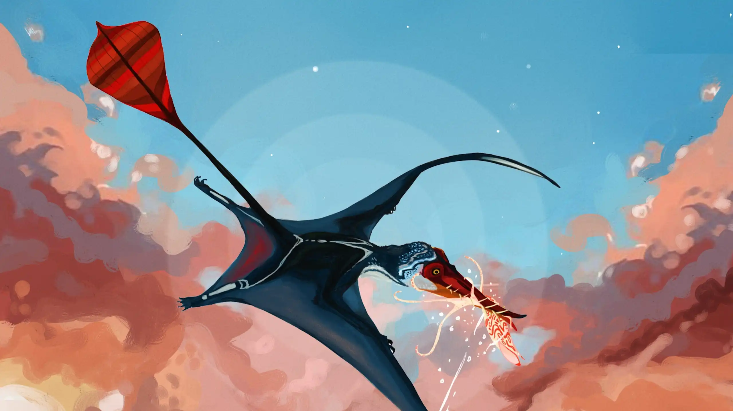 An artist's impression of the pterosaur in flight