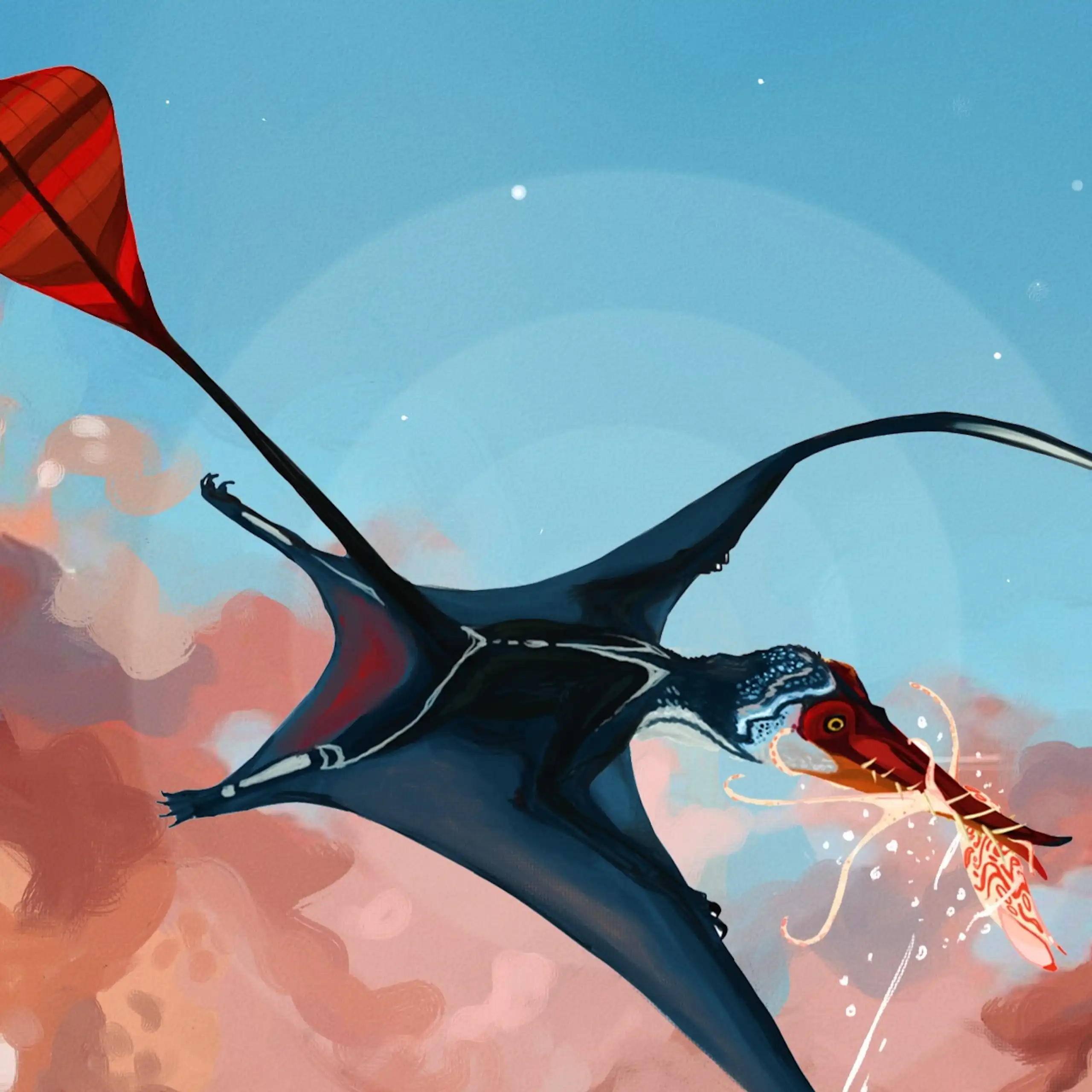 An artist's impression of the pterosaur in flight