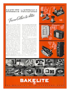An advert from the 1930s for bakelite materials