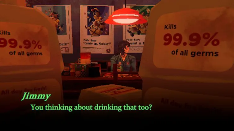 Screenshot from the game Mouthwashing