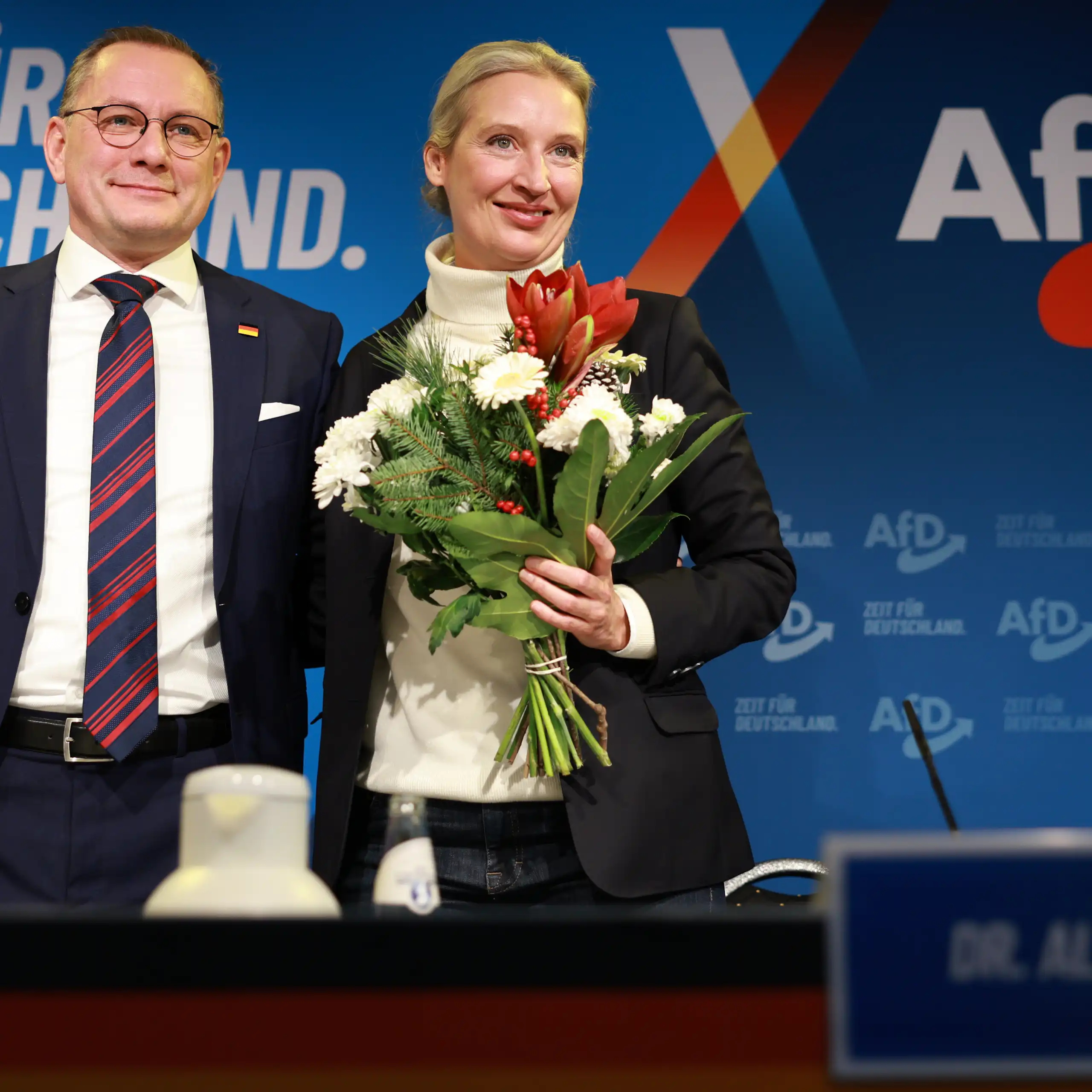 AfD co-chairs, Tino Chrupalla and Alice Weidel.